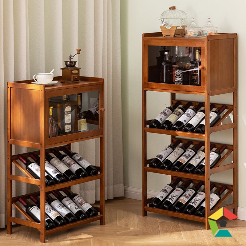 Bamboo Wine Rack Decorative Storage Rack Wine Cabinet Wine Grid Bar ...