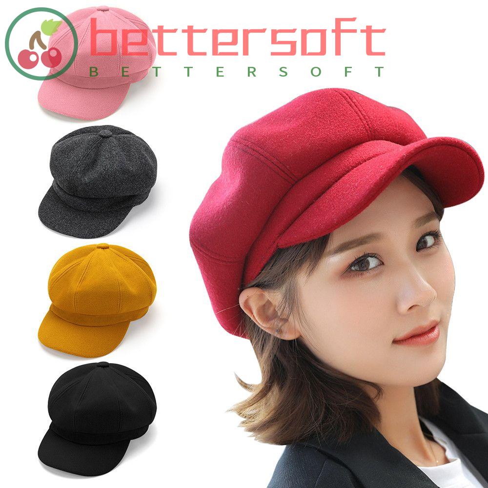 BETTERSOFTNESS Beret Hat Casual Autmn Winter Baker Boy Hats Warm Hats