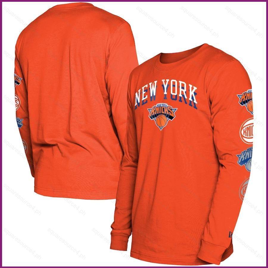 YX 20232024 NBA New York Knicks Jersey New Era Orange Long Sleeve Fans