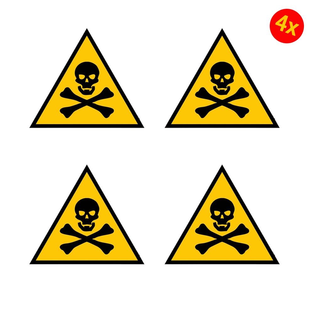 4X Sticker Decal Car Vinyl Jdm Bomb Tuning Poison Skull Warning Danger