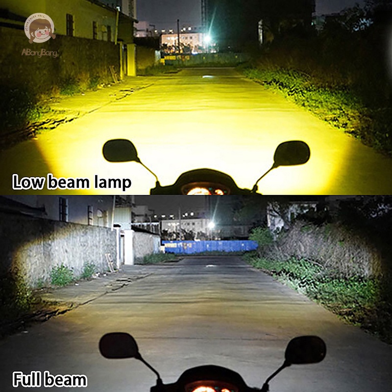 ABongBang LED Motorcycle Headlight Bulbs H4 H6 BA20D 1280v Projector