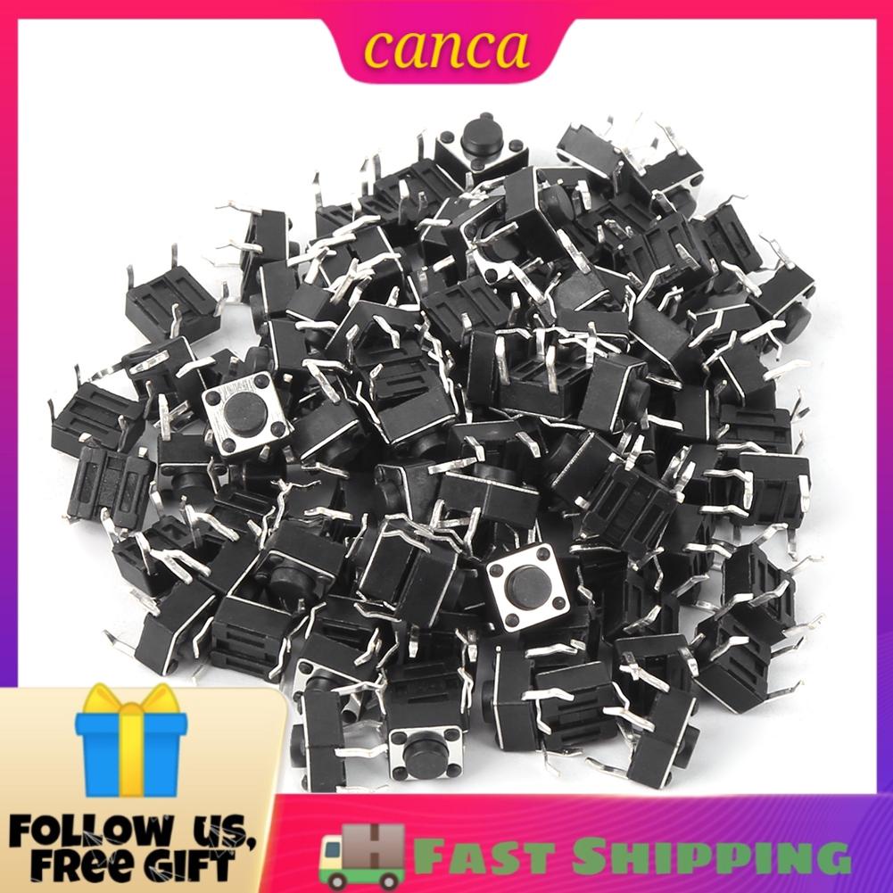 100 Stück Taktiler Druckschalter 6x6x6 Mm – Momentane Micro-Taster, DC 12V 50mA, Aus Kunststoff/Eisen, Für Leiterplatten & Elektronik