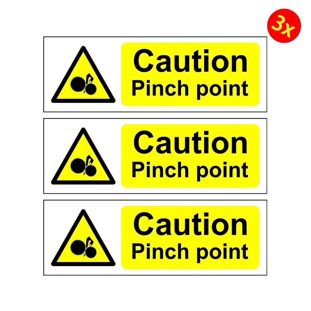 3X Caution Pinch Point Safety Sign Warning Sticker Decal Shopee Malaysia