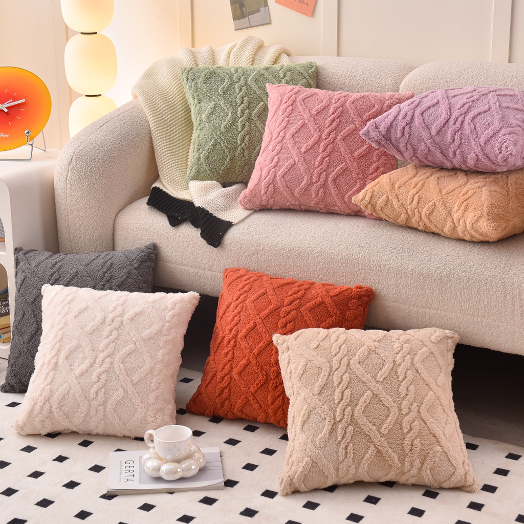 Ins Style Pillow Solid Color Influencer Pillow Pillowcase Sofa Square