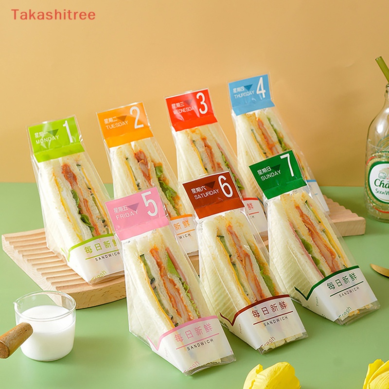 (Takashitree) 100Pcs Easy-To-Tear Sandwich Bag Triangle Cake Bread ...