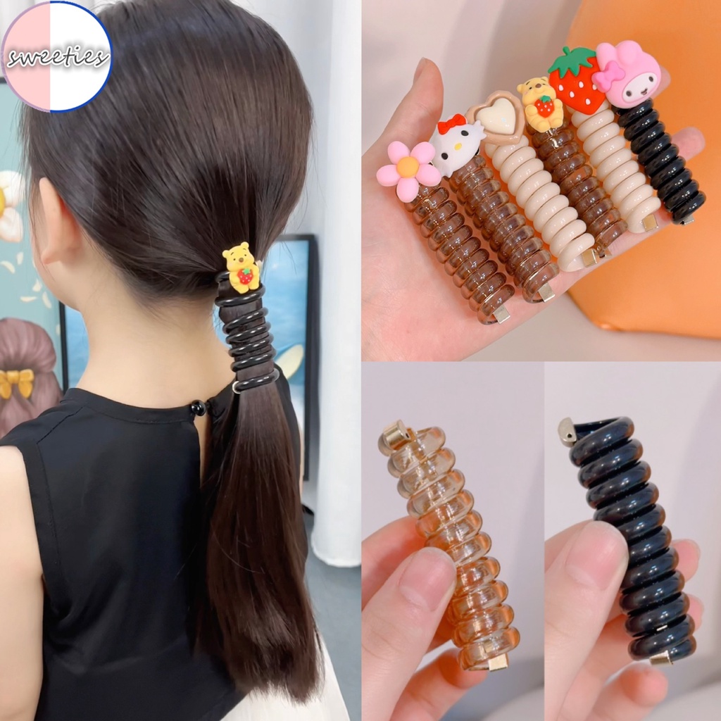 1PC children cartoon cute rabbit bow Telephone Line Hair Loop girls ...