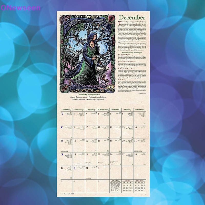 ONew Llewellyn's 2024 Witches' Calendar Calendar 2024 Wall Calendar Halloween Christmas Gift