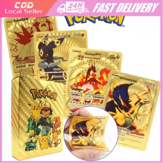 27-54pcs/set Pokemon Cards Metal Gold Vmax GX Energy Card