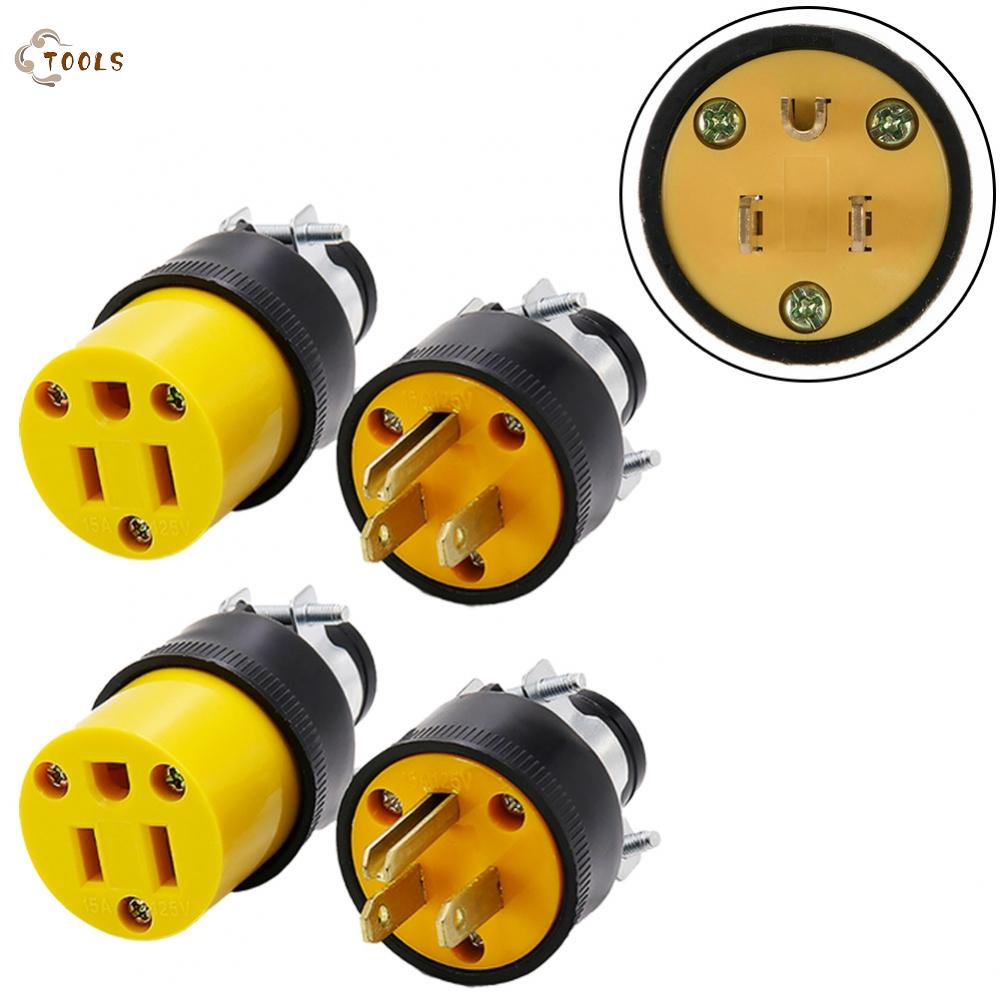 Electric Plug For Extension Cord Replacement 3 Pin Plug 3 Prongs 1 Pack