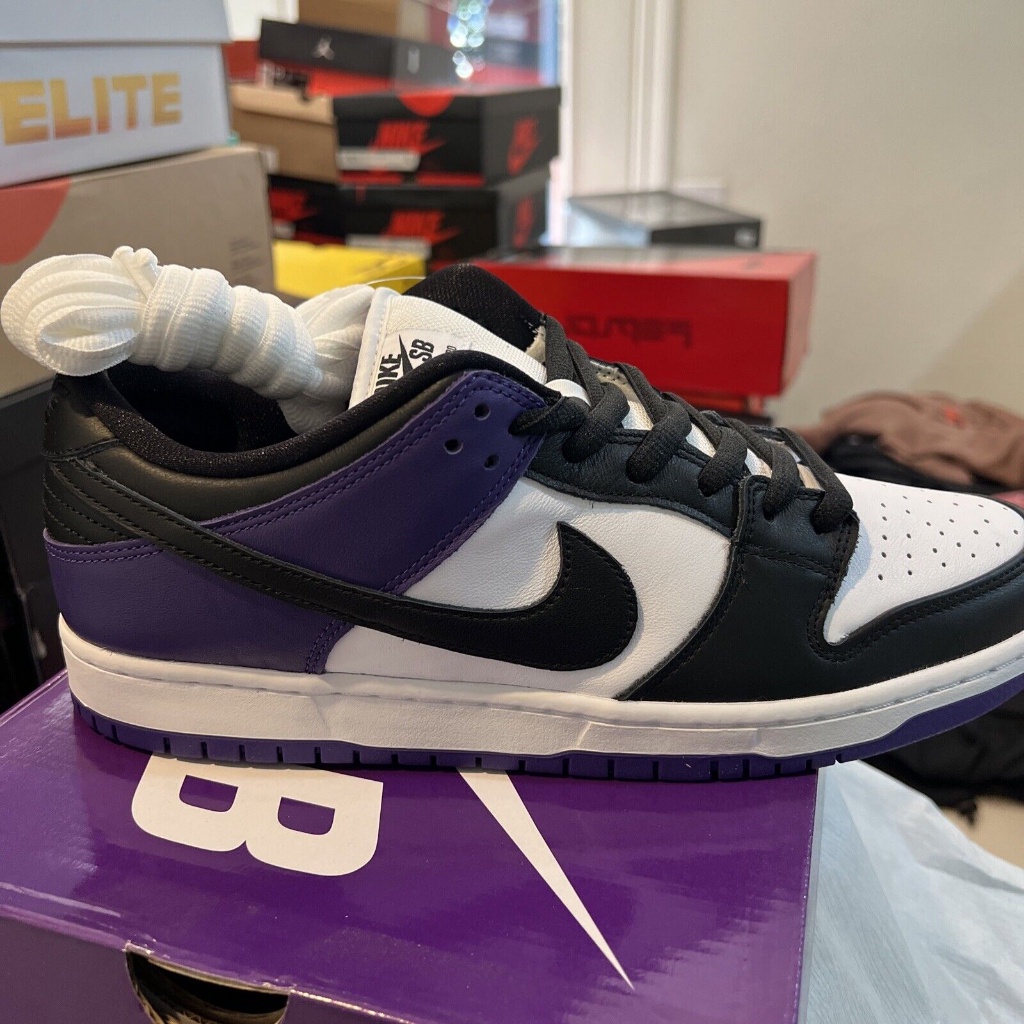 NK SB Dunk Low “Court Purple” White/Court Purple-Black BQ6817-500 2021 New  Sports Sneakers Shoes