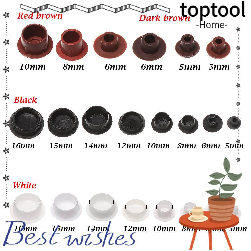 TOPTOOL 50Pcs Furniture Hole Covers Grommet Drill Hole Plug Hardware
