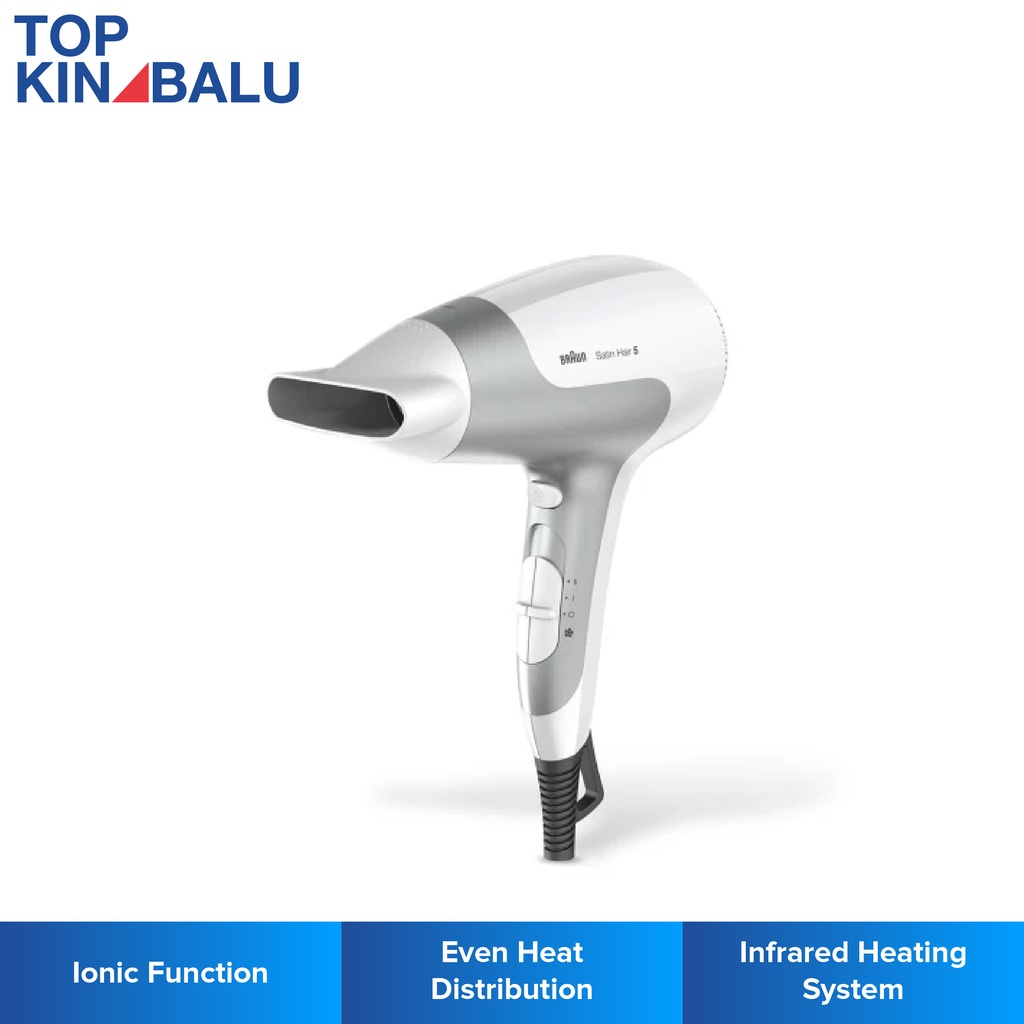 BRAUN HD580 2500W SATIN HAIR 5 POWERPERFECTION IONIZER HAIR DRYER