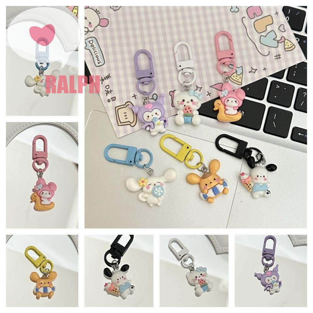 RALPH Ice Cream Kuromi Keychain, Pompom Purin KT Cat Cinnamoroll