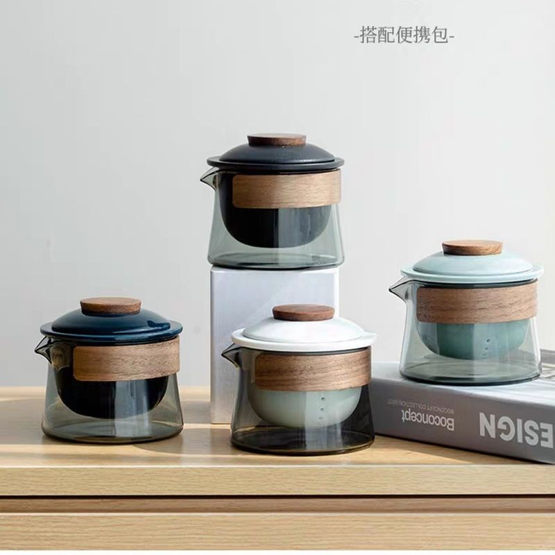 Portable Palace Style Chinese Tea Set Teapot One Pot Three Cups Travel ...