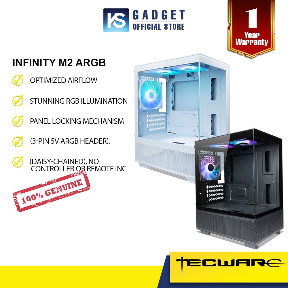 Tecware Infinity M2 ARGB MATX Case BLACK / WHITE PC CASE Shopee Malaysia