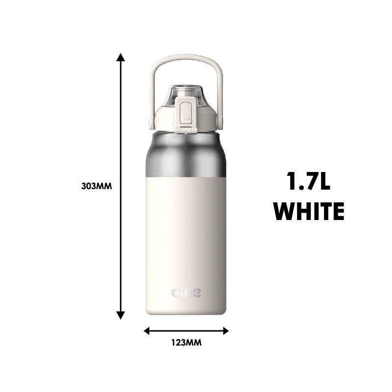 Cille 316SS Stainless Steel Vacuum Flask Thermoses Water Bottle With Adjustable Straw XB22120/