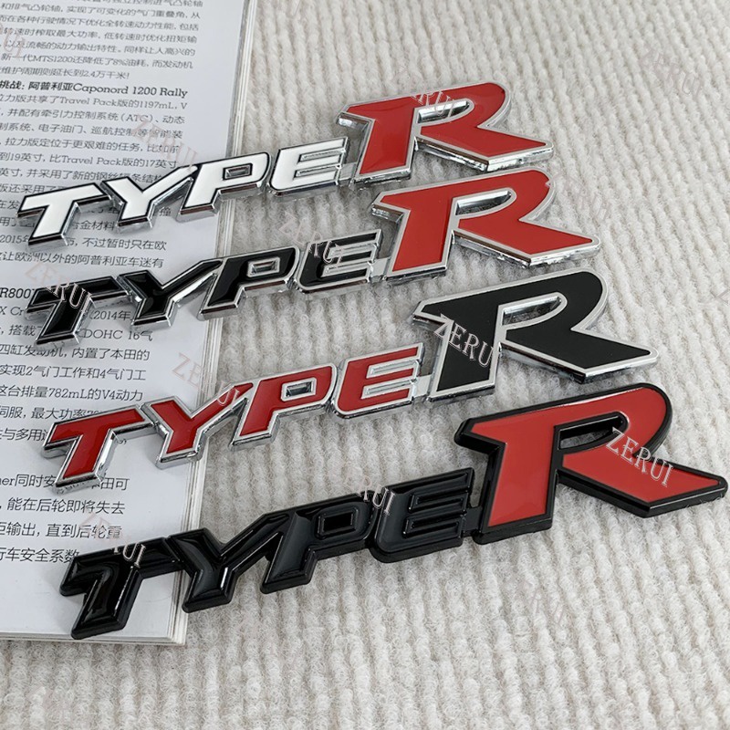 ZR For 3D Metal Car Front Grille Emblem Type R Logo Decal for Honda ...