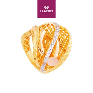 HABIB Oro Italia 916 Yellow White and Rose Gold Ring GR51610923 TI Shopee Malaysia