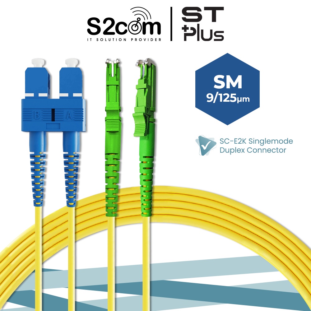 20M Singlemode Duplex Fiber Optic Cable - SC/APC To SC/UPC Corning Fiber
