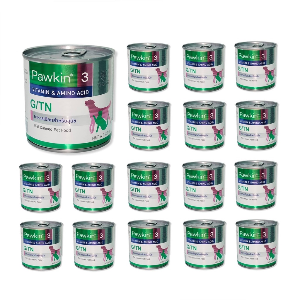12 Cans Pawkin3 Vitamin & Amino Acid Wet Dog Food Liver Disease And