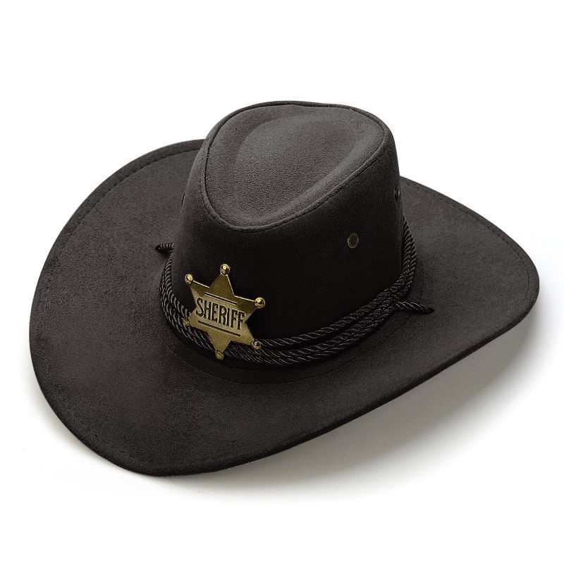 Western Cowboy Hat Retro Sheriff Sheriff Badge Hat Riding Travel ...