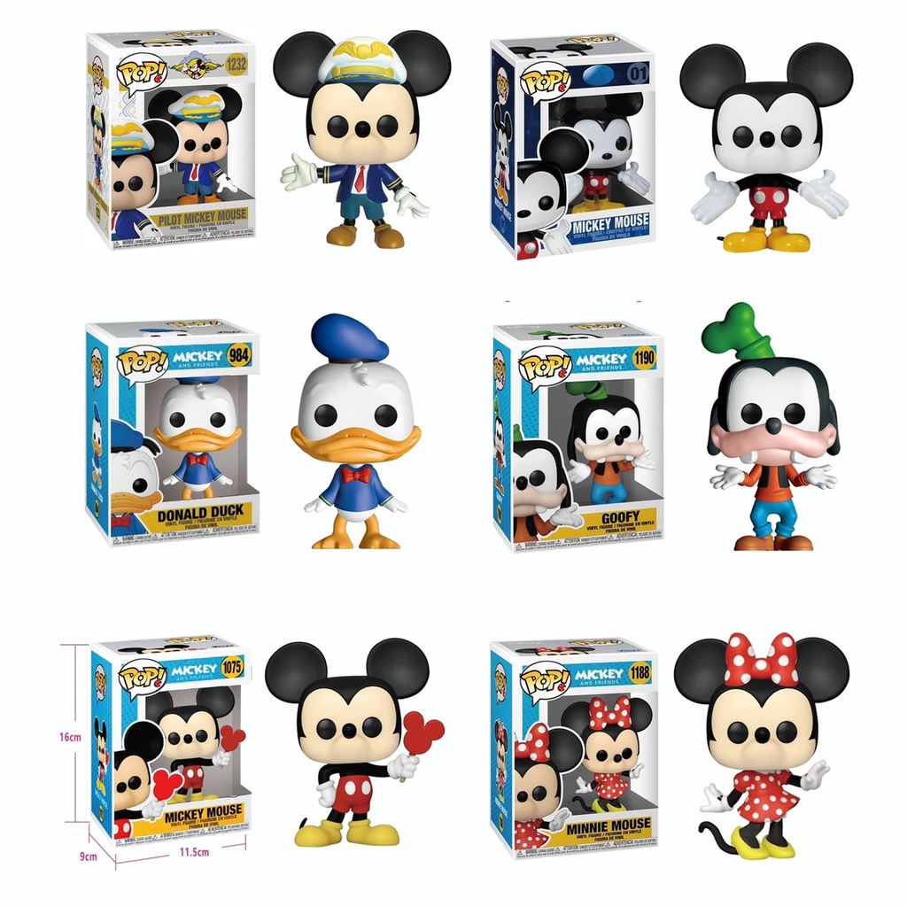 New Funko POP Disney Anime Figures Micky Mouse Minnie Mouse Action ...