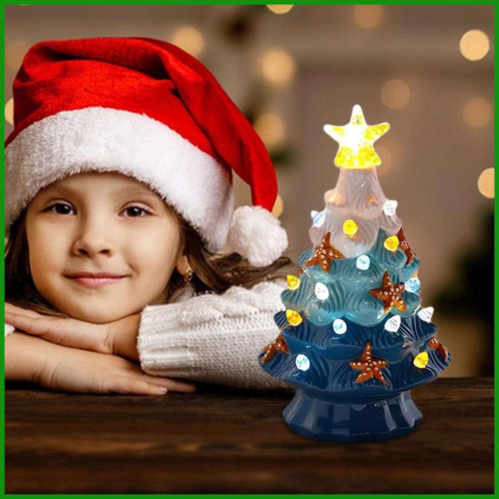 Ceramic Christmas Tree LED Tree Light Tabletop Christmas Tree