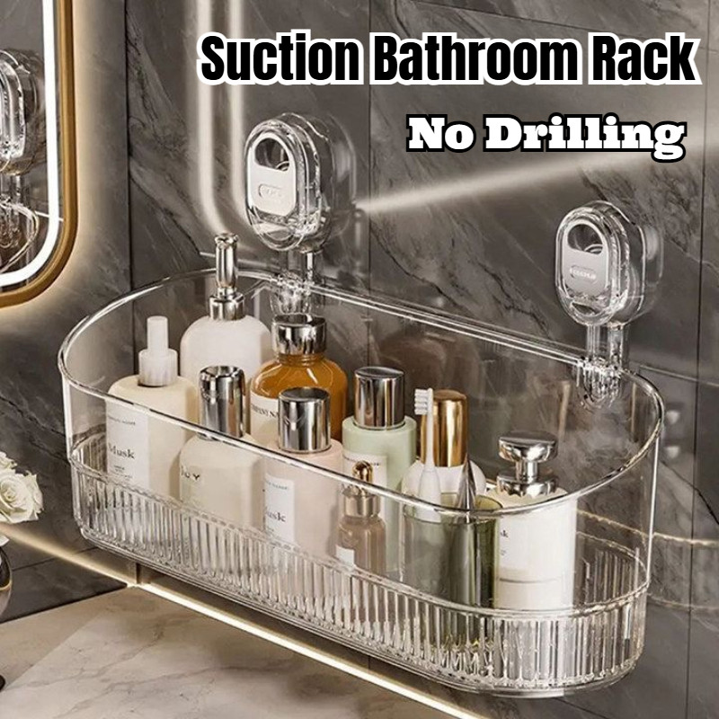 Luxury Suction Bathroom Rack Cup Rack Perforation-No Drilling Wall ...