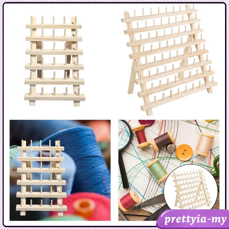 [PrettyiaMY] Sewing Thread Rack Folded Solid Lightweight Wooden Thread ...