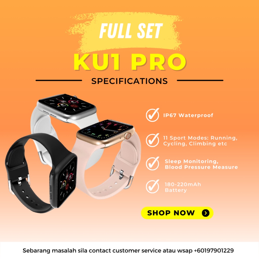 KU1 PRO Smart Watch I Sport Mode Heart Rate Sleep Monitor