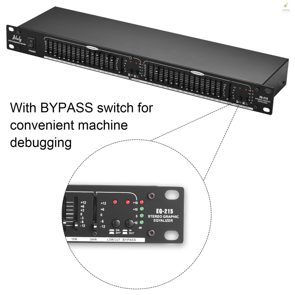 Btuty EQ215 Dual Channel 15Band Equalizer 1U Rack Mount 2channel