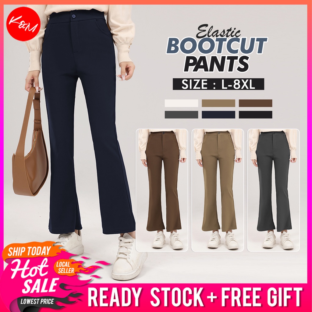 KM Elastic Bootcut Women Pants Seluar Bootcut Perempuan [P4744