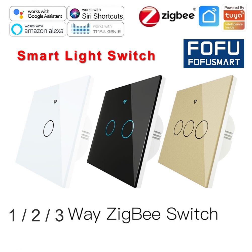 Zigbee Touch Switch Glass 1/2/3Gang Smart Light Switch Tuya Wireless ...