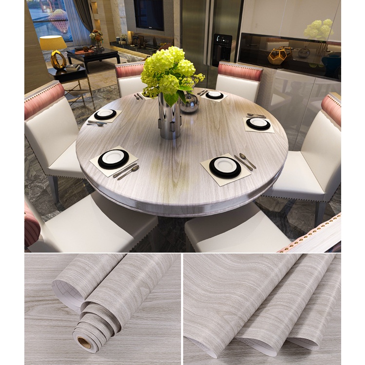 Waterproof Wallpaper PVC Wood Grain Stickers for Wardrobe Table ...