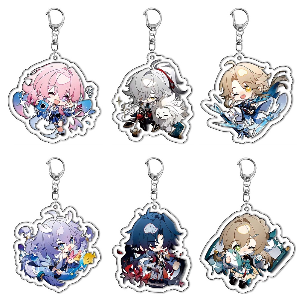 Honkai Star Rail Anime Game Keychain Double-sided Cartoon Figure Lunae ...
