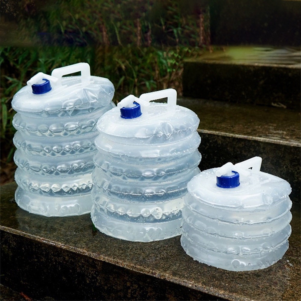 Outdoor Portable Folding Water Bucket With Faucet PE Food Grade