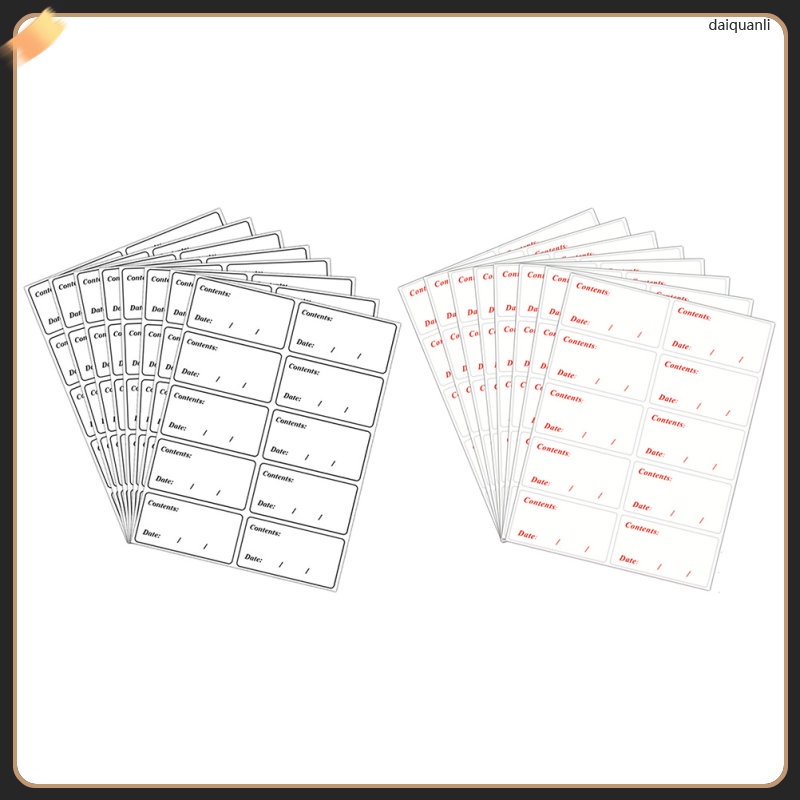 daiquanli Waterproof Tags Food Labels Date Stickers Jar for Jars ...