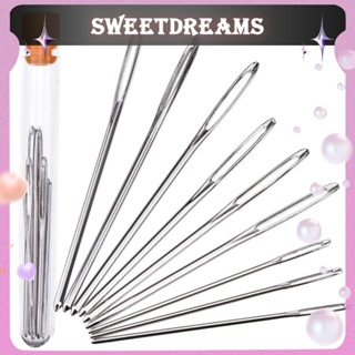 9pcs Large Eye Metal Needles Cross Stitch Knitting Crochet Hook Set Kit