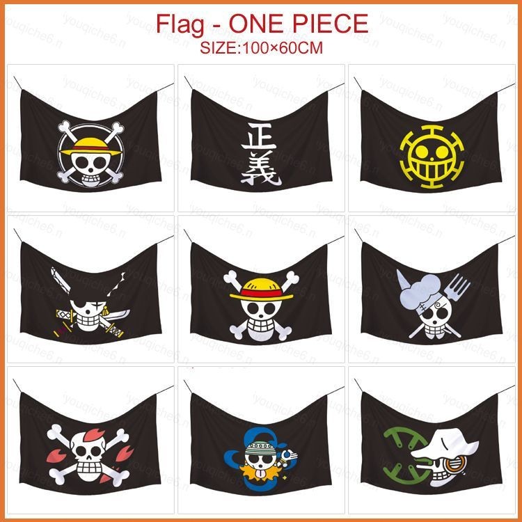 gre9 ONE PIECE Flag Anime Banners Luffy Zoro Cosplay Hanging Flags ...