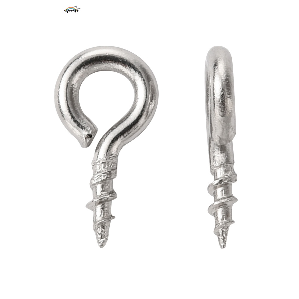 1000pc 304 Stainless Steel Screw Eye Pin Peg Bails For Half Drilled