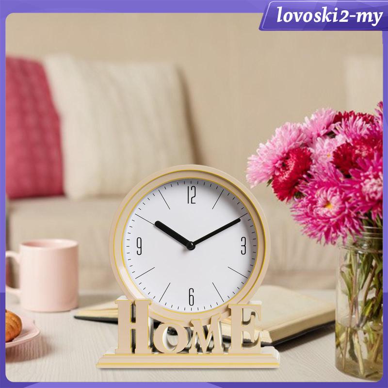 [LovoskiacMY] Desk Clock Easy to Read Shelf Home Decorative Battery