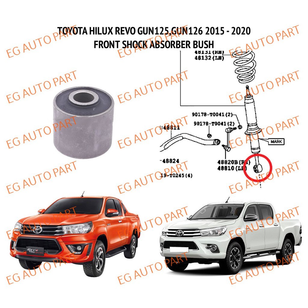 (PREMIUM QUALITY) FRONT SHOCK ABSORBER BUSH TOYOTA HILUX REVO GUN125 ...