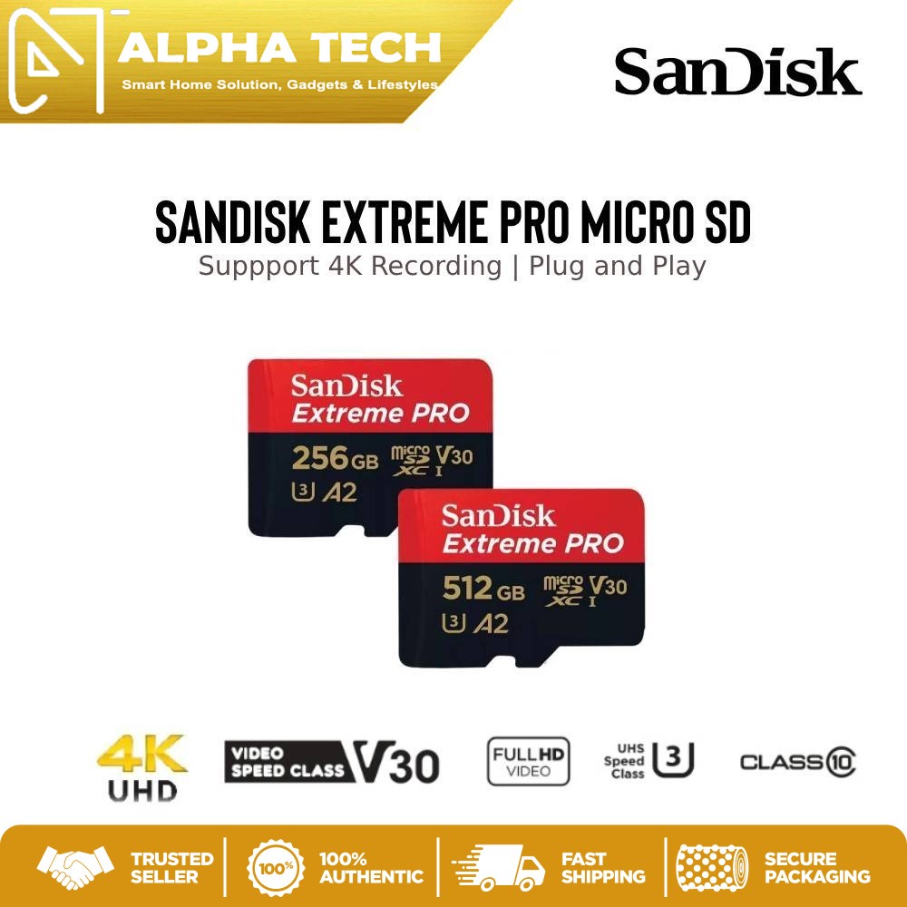 Sandisk Extreme Pro Micro SD with 4K Recording Support, Plug & Play ...