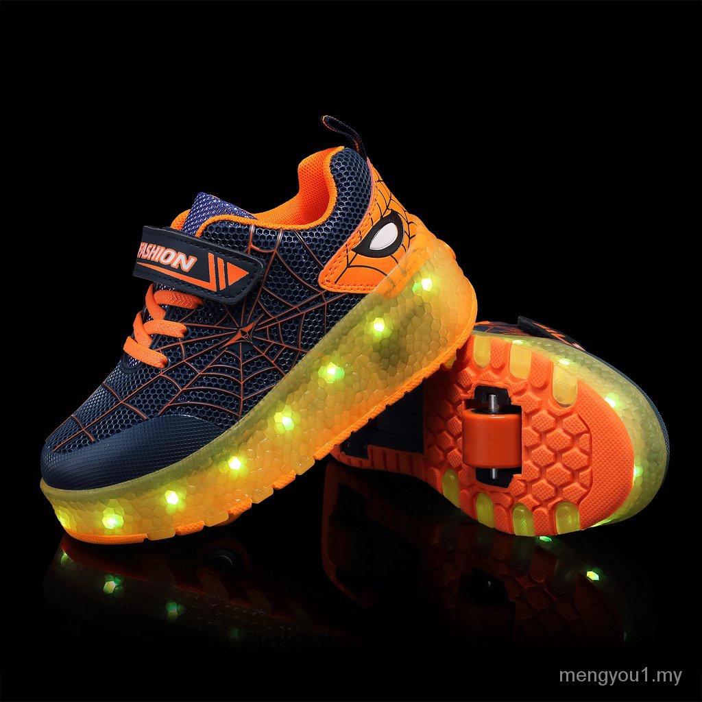New Spiderman shoes kids twowheeled Heelys kids roller skate