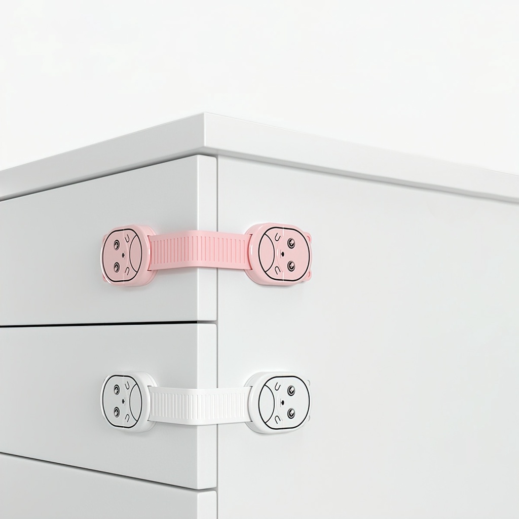 Safe lock for babies helps secure drawers and doors to