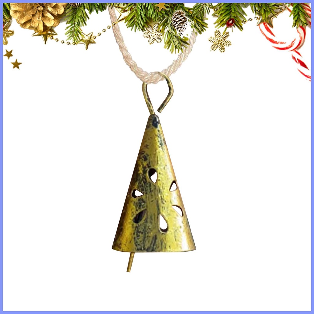 Christmas Tree Bell Ornaments Hangable Metal Bells for Christmas Decorations Vintage Decorative
