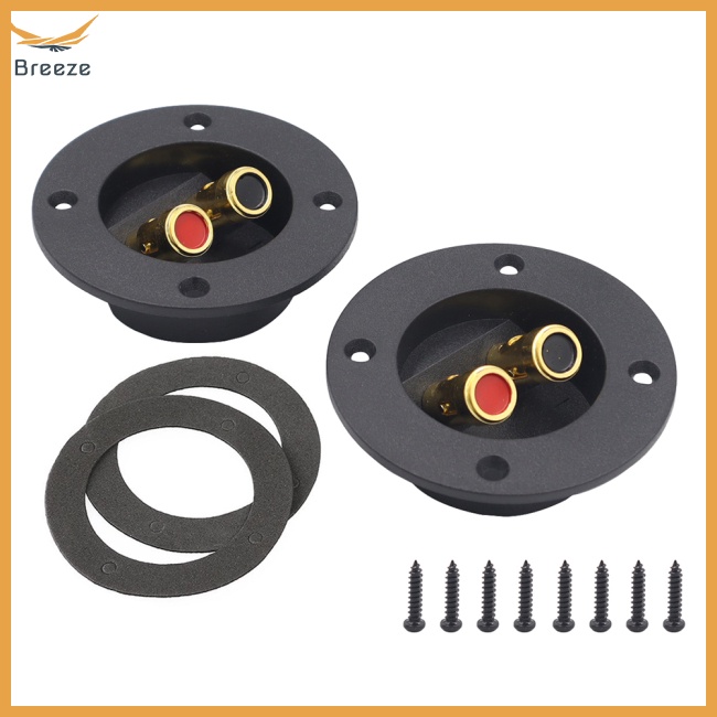 breeze Car Audio Subwoofer Junction Box Double Binding Round Gold Plate