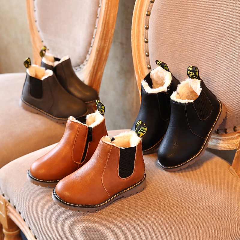 Children s Boots for Boys Girls Toddlers Little Kids Fashion Classic Ankle Boots Warm Rubber Chelsea Boots British Style 21 36 Shopee Malaysia