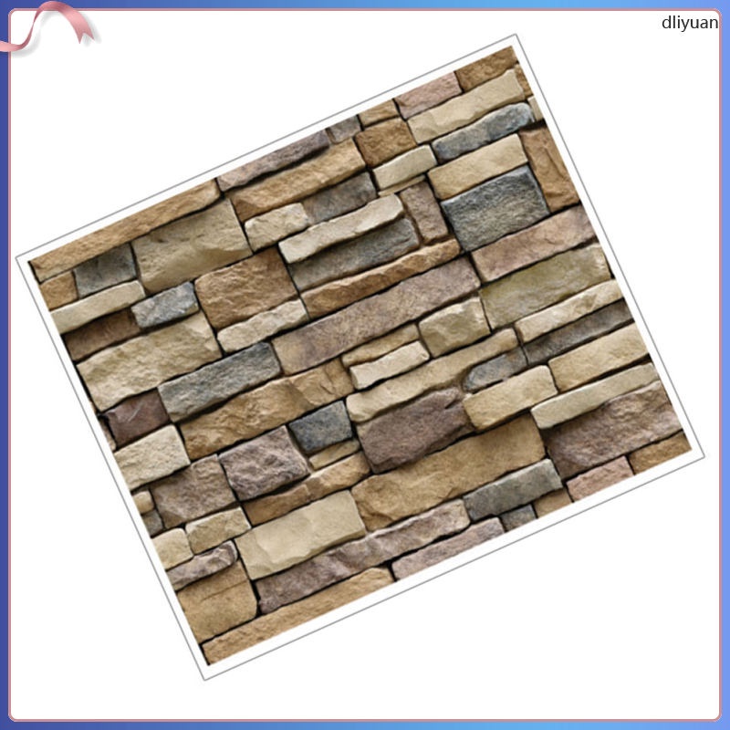 Stone Wall Sticker 3D Paper Brick Decal Wallpaper dliyuan Shopee Malaysia