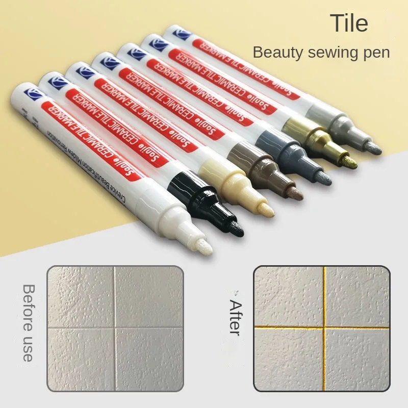 Roise White Waterproof Tile Marker Grout Pen Wall Seam Pen 12Color ...